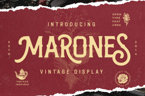 Marones: A Vintage Display Font with Bold Character